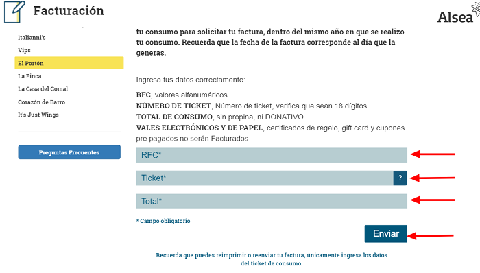 Paso 3 factura electrónica El Portón