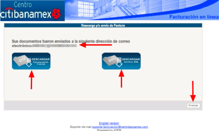 Imprimir la factura electrónica del Centro Banamex