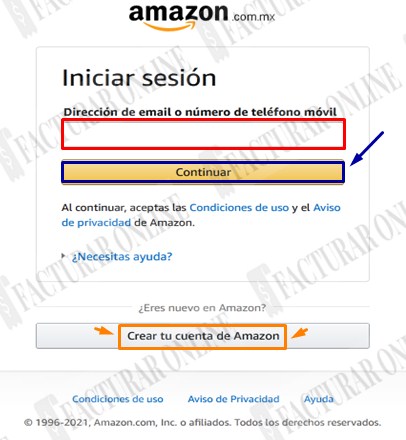 Ingresar a tiendas Amazon