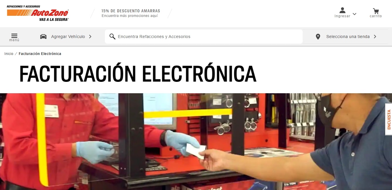 Factura electrónica de Autozone