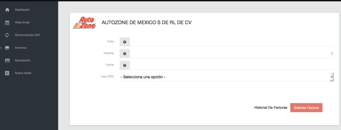 Facturación electrónica Autozone