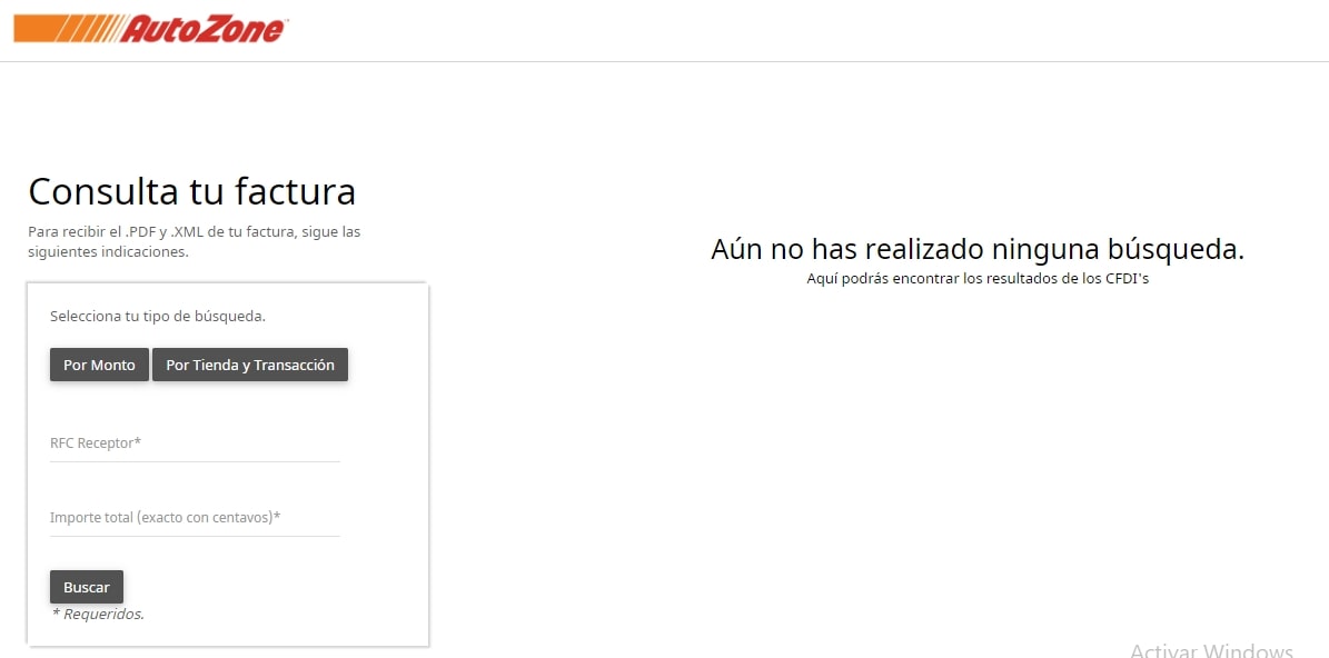 Búsqueda de facturas