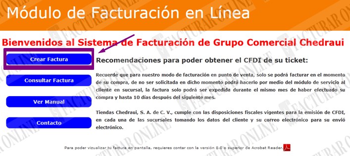 Seleccionar opcion a facturar