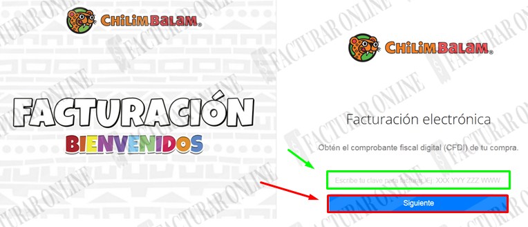 Ingresar clave del tiicket de Chilim Balam