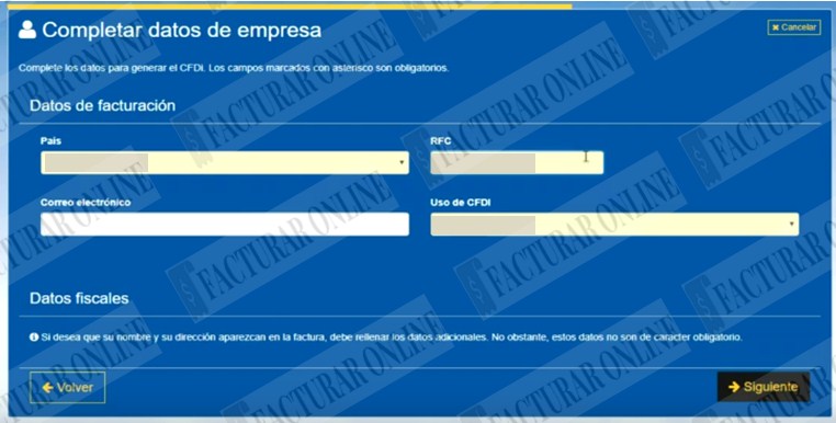 ingresar datos fiscales cinepolis
