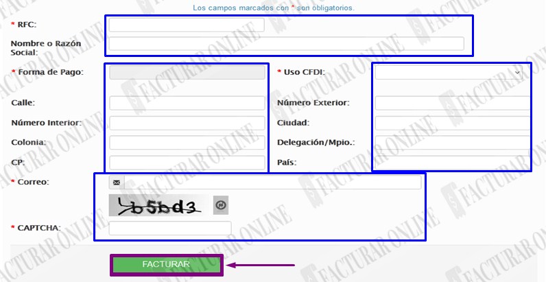 formulario de facturacion fiscal de 7-Eleven
