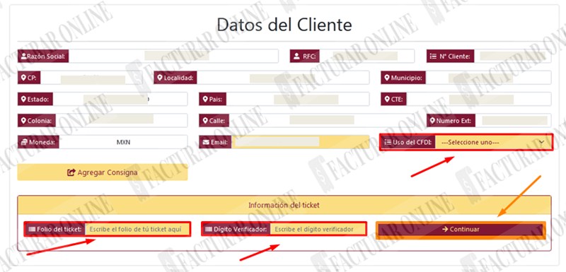 Verificar datos a facturar