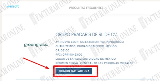 consultar facturas emitidas green grass