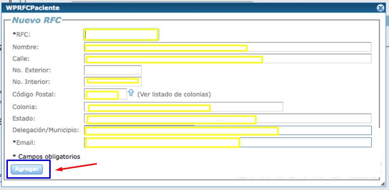 formulario de registro fiscal