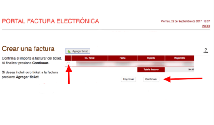 Paso 3 de la factura electrónica de Beer Factory