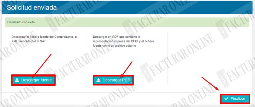 Descarga de la factura electronica